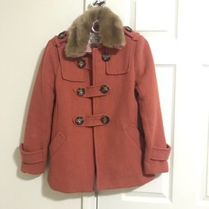 Bright orange Wool Peacoat